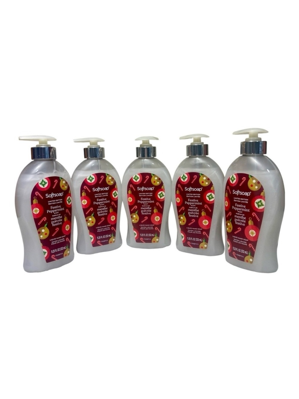 5 Softsoap Festive Peppermint Limited Edition‎ Soft Soap Large 11.25 oz Holiday